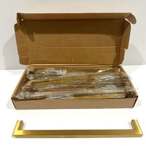 Pack of 10 Gold Square Cabinet Pulls Gold Kitchen Cabinet Handle- 10 1/2"